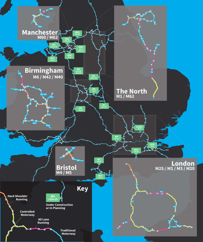 smart motorway map uk