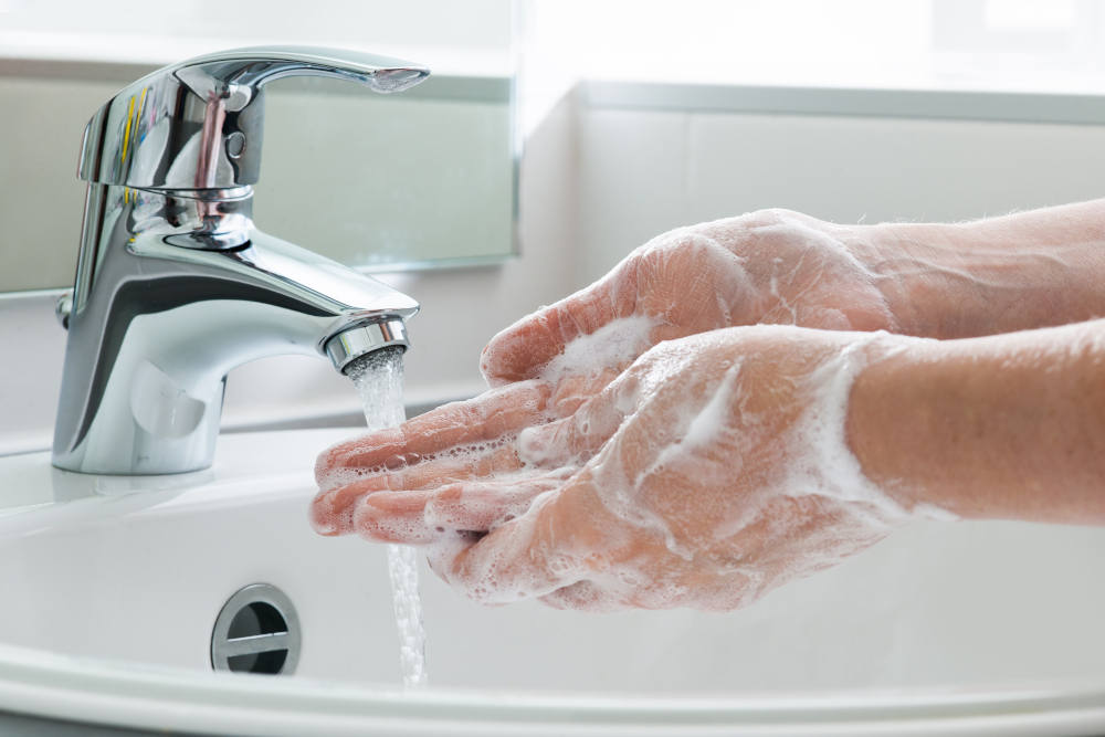 washing hands