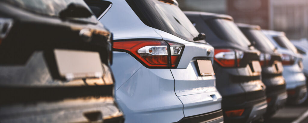 Cars in a row, waiting for convicted drivers