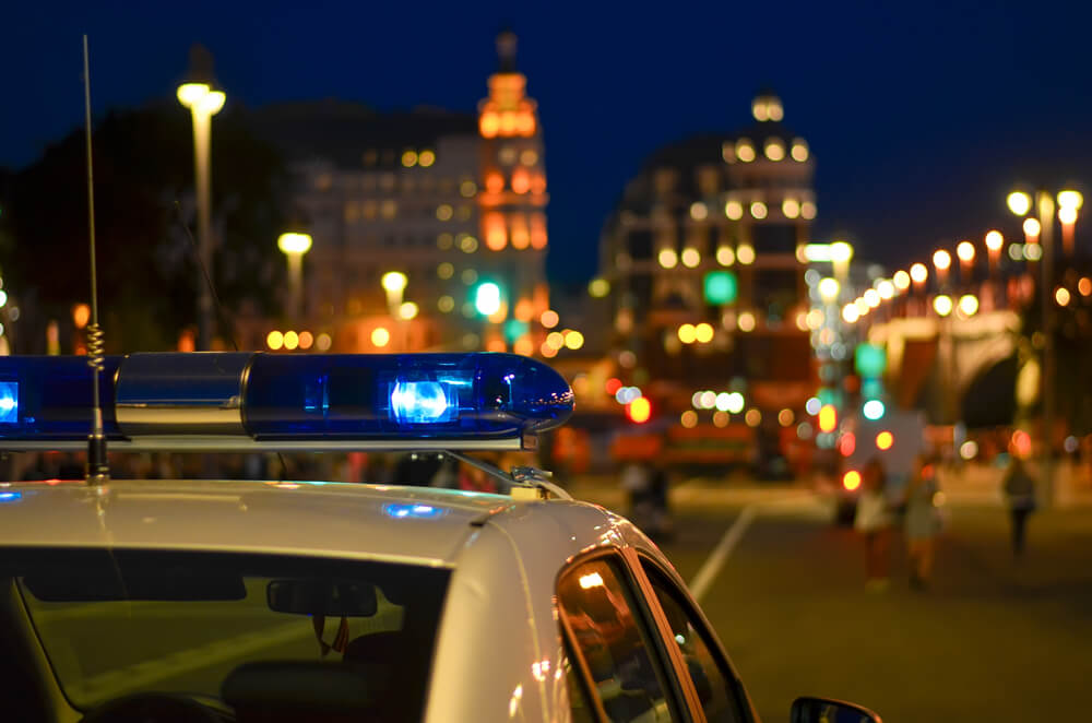 police on patrol at night