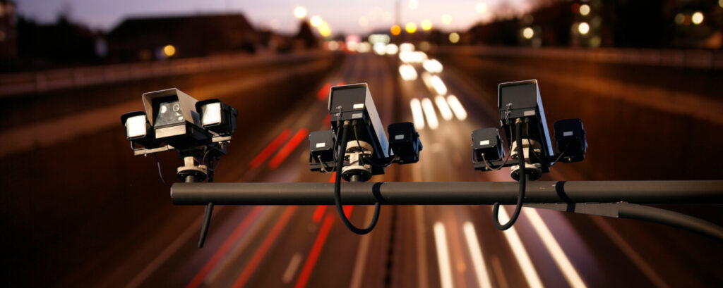 speed cameras catching people on busy  motorway