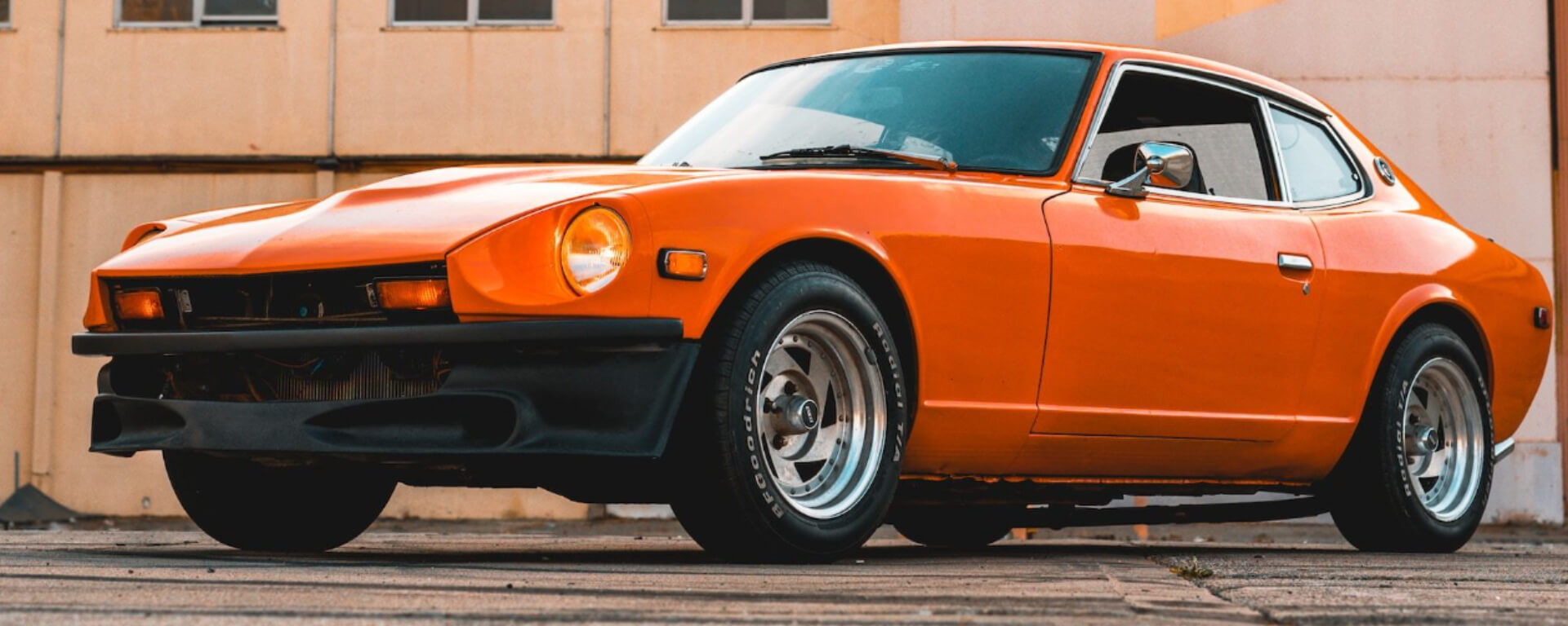 Image of a Datsun 240Z in a vibrant orange