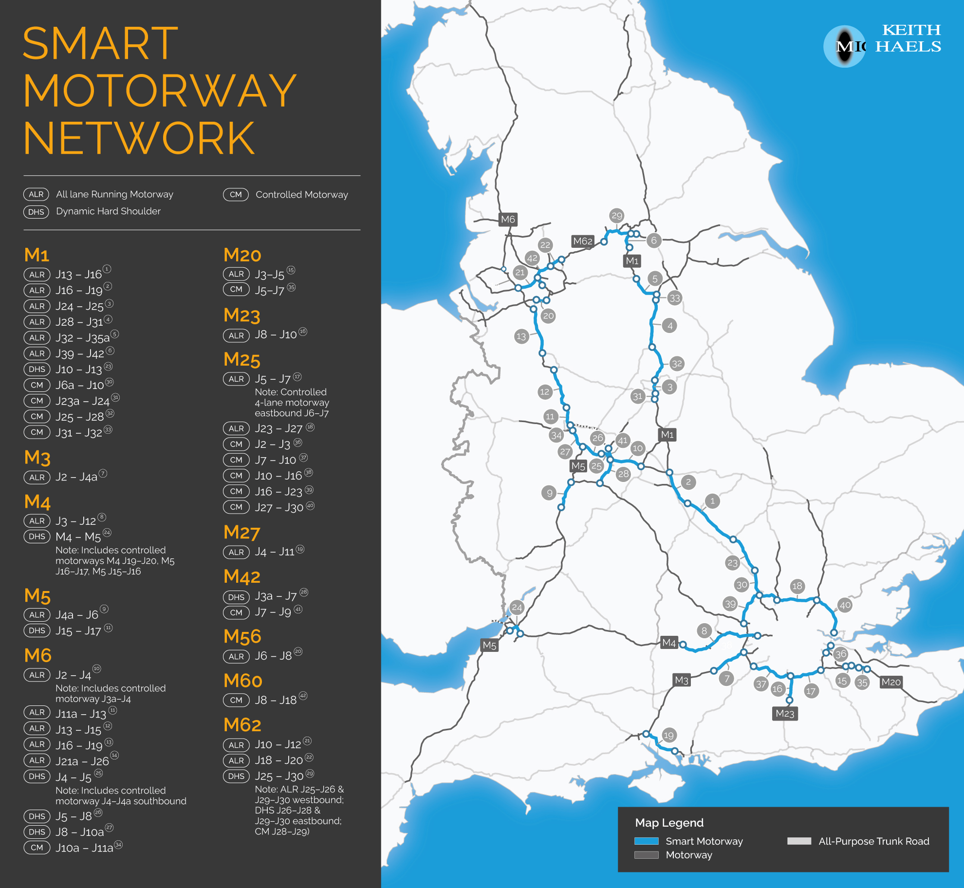 Keith Michaels Smart Motorway Map